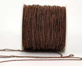Copper Brass Chain, 5 Meters - 16.5 Feet (1.2mm) Copper Brass Faceted Ball Chain - W75 ( Z049 )