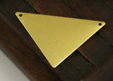 Brass Triangle Pendant, 10 Raw Brass Triangle Pendant With 2 Holes (45x35x35mm) Brs 3092 A0045