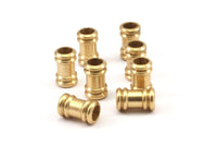 20 Pcs Raw Brass Industrial Tubes, Spacer Beads, Findings (10x6mm) D0074
