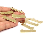 Raw Brass Bracelet Component, 20 Raw Brass Bracelet Parts, Connectors (35x10x0.80mm) Brc140--d0417