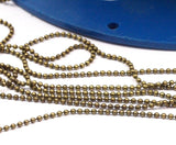 Antique Brass Chain, 5 M (1.2mm) Antique Brass Ball Chain - Z059 Z132