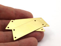 Raw Brass Bracelet, 5 Raw Brass Trapezoid Bracelet Blanks With 4 Holes (15x48mm) Brass 836 (a0603)