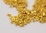 250 Gold Tone Brass Tiny Square Cube Space Beads (2 Mm) Brs 801 (b0073)