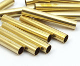 Brass Tube Bead, 12 Raw Brass Tubes (7x45mm) Bt005 Brc255