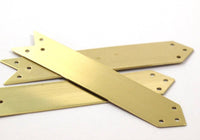 Arrow Cuff Flat Blank, 6 Arrow Raw Brass Bracelet Blanks 6 Holes (15x80mm) Brass 040 A0037