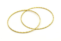 Textured Circle Brass, 10 Raw Brass Circles (40mm) Brs 2081 A0591