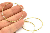 Textured Circle Brass, 10 Raw Brass Circles (40mm) Brs 2081 A0591