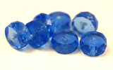 10 Vintage Glass Faceted Rondelle Blue Beads ( 12x6 Mm ) Cv17