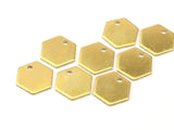 24 Raw Brass Hexagon Stamping Blank Tag Charms (12.5x1mm) D117