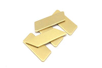 Geometric Stamping Blank, 24 Raw Brass Geometric Stamping Blanks (26x9.25x0.80mm) Y011
