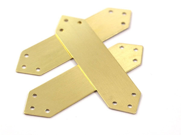 Brass Bangle Blank, 3 Raw Brass Bracelet Blanks With 6 Holes (15x60mm) Brass 036 A0211