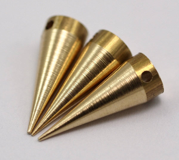 10 Raw Brass Spike Tribal Pendant (20x7 Mm)