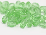 20 Green Czech Glass 9x6 Mm Faceted Beads Cf-13