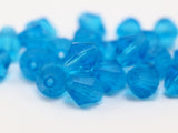 10 Pcs Czech Glass 10 Mm Bright Blue Cubic Faceted Beads Cf-01