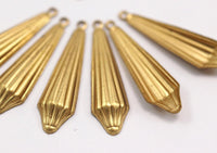 2 Vintage Brass Pendant 31x9 Mm B-11