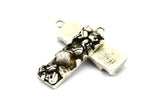Gümüş Kafatası Kolye, Antik Gümüş Kaplama Pirinç Kafatası Kolye (35x10x6mm) N0194