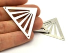 Brass Triangle Pendant, 5 Nickel Free Triangle Brass Pendant With 2 Holes (45x35x35mm) D0350