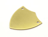 Shield Stamping Blank, 10 Raw Brass Stamping Blanks, Shield With 2 Holes (24x22x0.80mm) (B0142)
