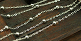 Silver Brass Chain, 1 Meter - 3.3 Feet (2x1.5 Mm) Silver Tone Brass Soldered Chain With Ball C54 ( Z022 )