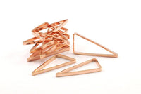 Rose Gold Triangle Ring, 12 Raw Rose Gold Plated Brass Open Triangles, Charms, Findings (30x33x15mm) Bs 1148