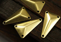Brass Pyramid Charm, 50 Raw Brass Triangle Pyramid Charms With 3 Holes (20x11mm) Brs 3040-3 A0056