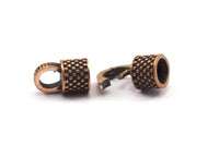 Leather Hook Caps, 1 SET Oxidised Bronze Leather Cord Ends, Hook Ends For 6mm Leather Cord (17x14x9mm) N0314