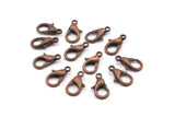 Vintage Copper Clasp, 100 Antique Copper Lobster Claw Clasps (12x6mm) P502 A0401