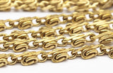 Raw Brass Chain, 2 M Faceted Raw Brass Chain (4x2.7mm) Bs 1369