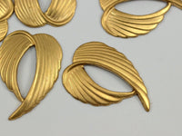 2 Vintage Brass Wings 32x22 Mm