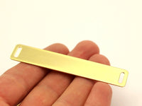 Diy Bracelet Blank, 6 Raw Brass Bracelet Blanks With 2 Holes (15x80mm) A0073