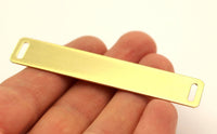 Diy Bracelet Blank, 6 Raw Brass Bracelet Blanks With 2 Holes (15x80mm) A0073