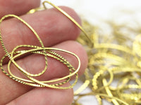 Oval Brass Charm, 15 Raw Brass Oval Faceted Connectors, Findings (30x15mm) A0579