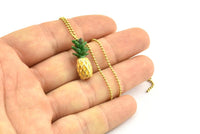 Alloy Pineapple Pendant - 5 Zinc Alloy Pineapple with 1 Loop, Pendants, Earrings, Findings (21x9mm) BS 2026