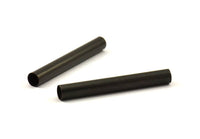 Black Tube Beads - 10 Oxidized Brass Tube (5x40mm) Bs 1466 S099