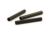 Black Tube Beads - 10 Oxidized Brass Tube (5x40mm) Bs 1466 S099