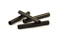 Black Tube Beads - 10 Oxidized Brass Tube (5x40mm) Bs 1466 S099