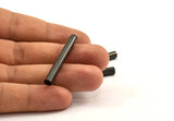 Black Tube Beads - 10 Oxidized Brass Tube (5x40mm) Bs 1466 S099