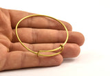 59mm Wire Hoops, 5 Raw Brass Wire Hoops (59x9x1.6mm) V056