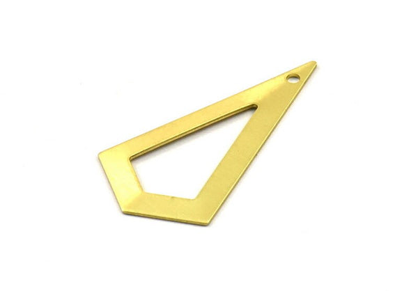 Brass Triangle, 12 Raw Brass Triangle Charms with 1 holes (38x20x0.60mm) U018