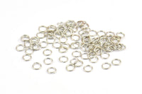 Silver Circle Connector, 500 Silver Tone Circle Connectors, Rings, Findings (4x0.50mm) A0910