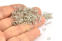 Silver Circle Connector, 500 Silver Tone Circle Connectors, Rings, Findings (4x0.50mm) A0910