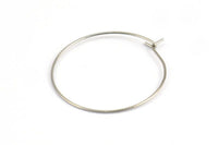 Steel Earring Hoops, 24 316L Stainless Steel Earring Wires  (30x0.70mm) BS 2263