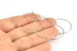 Steel Earring Hoops, 24 316L Stainless Steel Earring Wires  (30x0.70mm) BS 2263