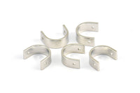 Silver Necklace Parts, 12 Silver Tone Necklace Findings, Pendants (12x10x1mm) BS 2381
