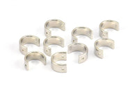 Silver Necklace Parts, 12 Silver Tone Necklace Findings, Pendants (10.5x7.5x1mm) BS 2382