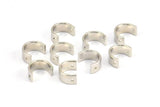 Silver Necklace Parts, 12 Silver Tone Necklace Findings, Pendants (10.5x7.5x1mm) BS 2382