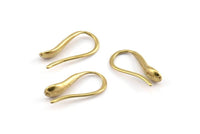 Brass Ear Hooks, 12 Raw Brass Earring Wires, Earring Hooks (16x7mm) BS 1822