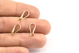 Brass Ear Hooks, 12 Raw Brass Earring Wires, Earring Hooks (16x7mm) BS 1822
