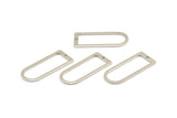 Silver D Shape Rings, 12 Silver Tone Brass D Shape Connectors, Rings  (30x13x1mm) BS 1730 H0279