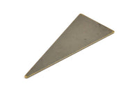 Antique Brass Triangle Blank, 3 Antique Brass Plated Triangle Blanks Stamping Tags Without (54x23x0.70mm) C005